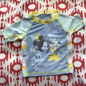 Disney Mickey Mouse Kids Rashguard - Blue, Yellow, and Gray